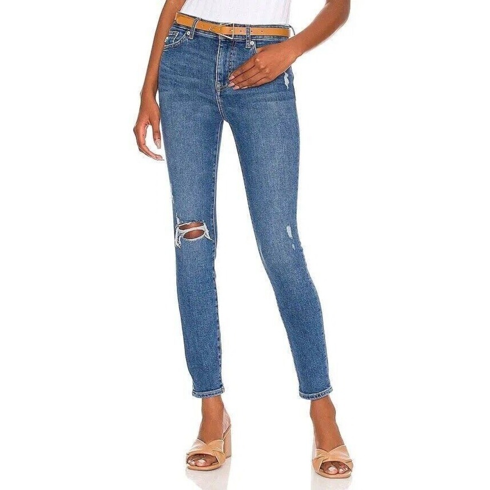 Lovers and Friends Skinny Jeans Women 25 Blue Distressed Sustainable Denim New